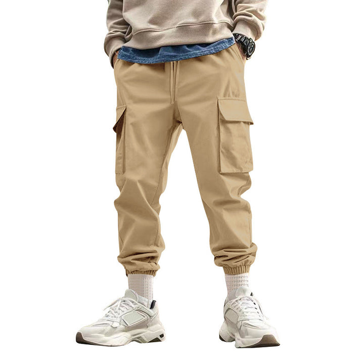 Herren Tapered Cargo-Jogginghose mit Kordelzug, aufgesetzten Klappentaschen und elastischen Bündchen Echoarchiv
