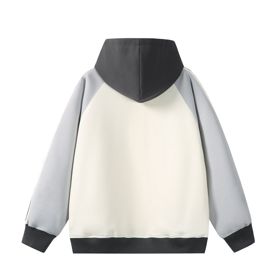 Unisex Kapuzen‑Zipjacke im Retro‑Sportstil mit Colorblock‑Einsätzen und Kängurutasche Echoarchiv