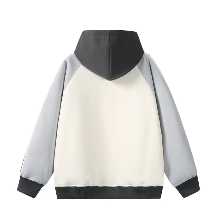 Unisex Kapuzen‑Zipjacke im Retro‑Sportstil mit Colorblock‑Einsätzen und Kängurutasche Echoarchiv