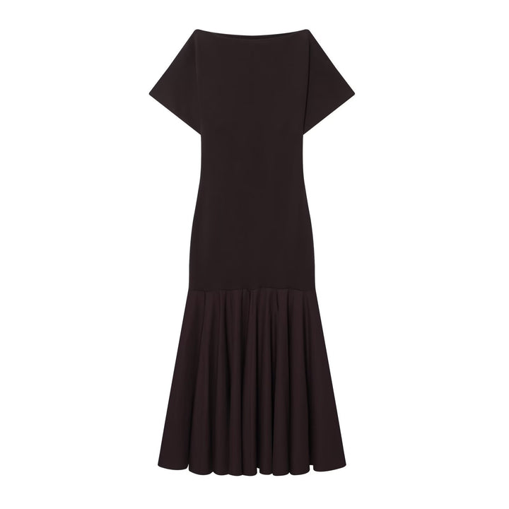 Damen Elegantes Maxikleid mit schwingendem Rock und asymmetrischem Ausschnitt Echo Archiv