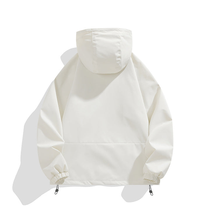 Unisex Leichter Kapuzen-Windbreaker mit wasserabweisender Oberfläche, Reißverschlusstaschen und Kordelzug Echo Archiv