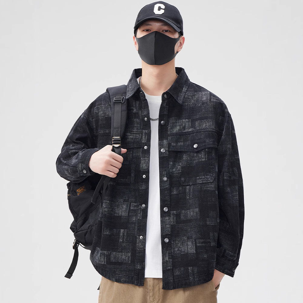 Herren lässige Overshirt-Jacke mit Baumwollmischung und individuellen Designs Echoarchiv