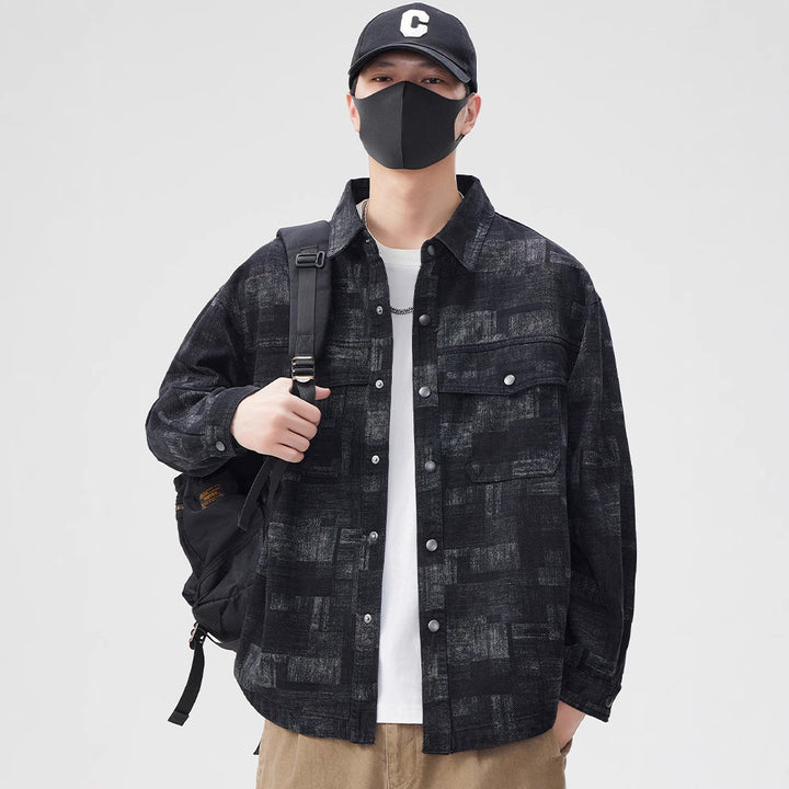 Herren lässige Overshirt-Jacke mit Baumwollmischung und individuellen Designs Echoarchiv
