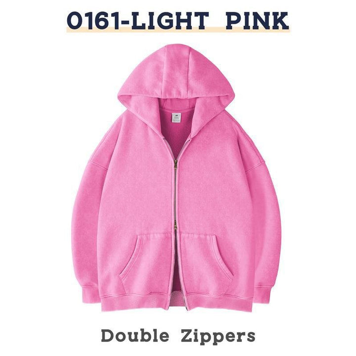 Unisex Oversized Kapuzenjacke mit Doppelreißverschluss und Kängurutaschen Echo Archiv