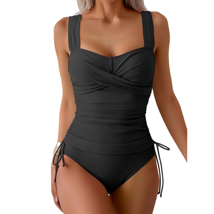 Damen Einteiliger Badeanzug mit modernem Wickeldesign und sportlichem Schnitt Echo Archiv