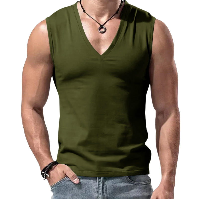 Herren nan figurbetontes ärmelloses V-Ausschnitt Muskelshirt Echo Archiv