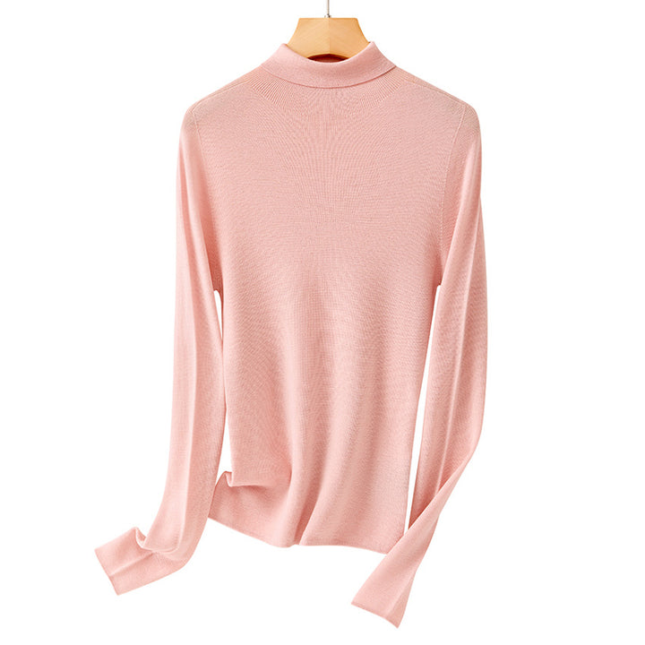 Damen Leichter Feinstrick-Rollkragenpullover mit fließender Passform Echoarchiv