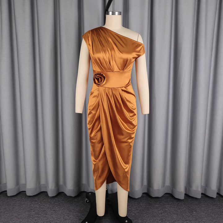 Damen Elegantes Wickelkleid mit 3D-Blütenapplikation Echo Archiv