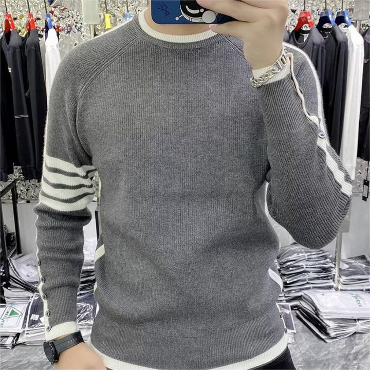 Herren modischer Strickpullover mit strukturiertem Design und sportlichen Akzenten Echoarchiv
