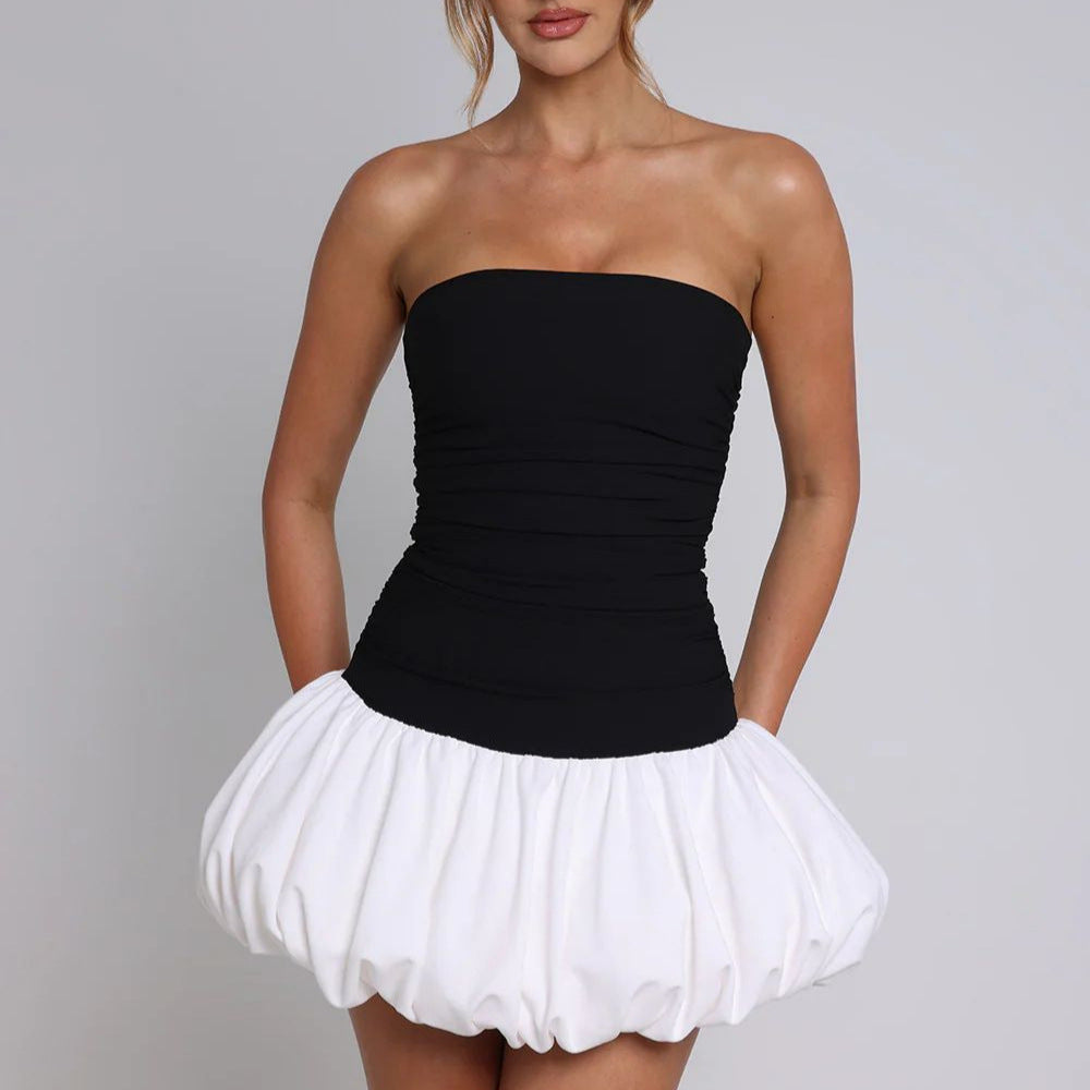 Damen Minikleid mit schulterfreiem Design und voluminösem Rock Echo Archiv