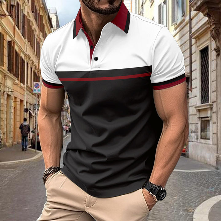 Herren Polohemd mit modernem Farbblockdesign Echoarchiv