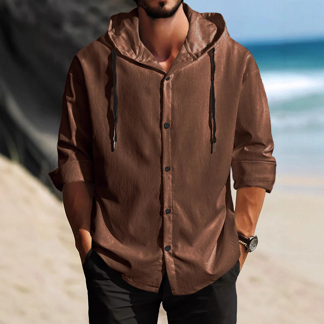 Herren sportliche Hemdjacke mit Kapuze und zeitgemäßem Design Echoarchiv