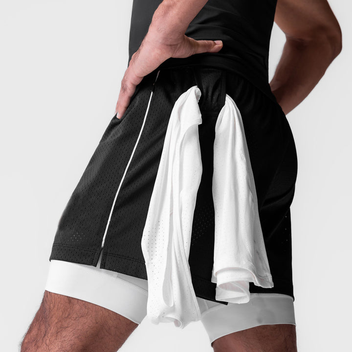 Herren Sportliche Mesh-Shorts mit integrierter Unterwäsche und praktischen Taschen Echoarchiv