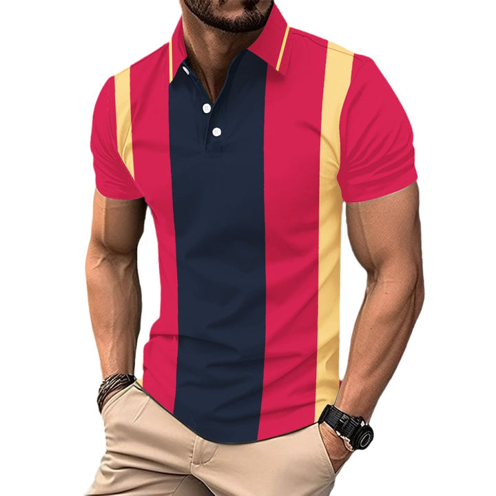 Herren Poloshirt mit sportlichem Streifenmuster und innovativem Kragen Echoarchiv
