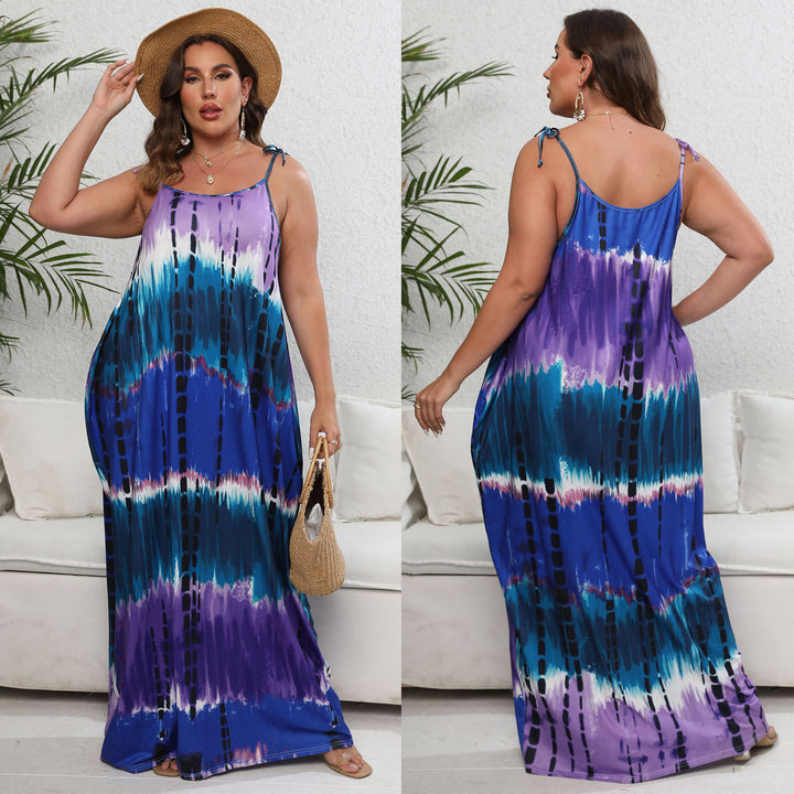 Damen luftiges Maxikleid mit buntem Batikmuster Echo Archiv