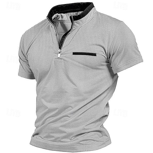 Herren Sportliches Kurzarmshirt mit eleganter Knopfleiste und kontrastierenden Details Echoarchiv