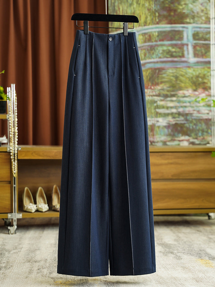 Damen Hochtaillierte Palazzohose mit scharfer Bügelfalte und Bundfalten Echo Archiv
