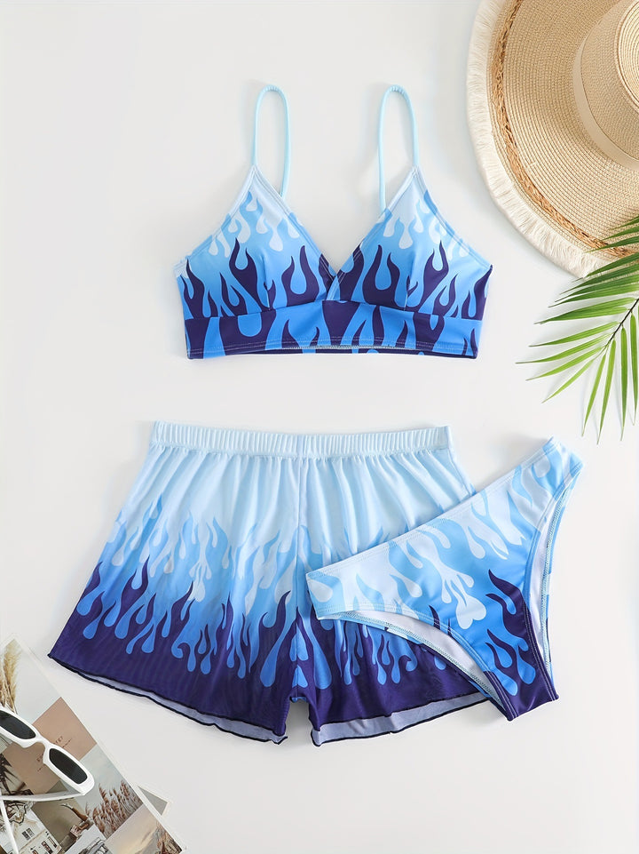 Damen Triangel-Bikini mit aufregendem Flammenmuster Echo Archiv
