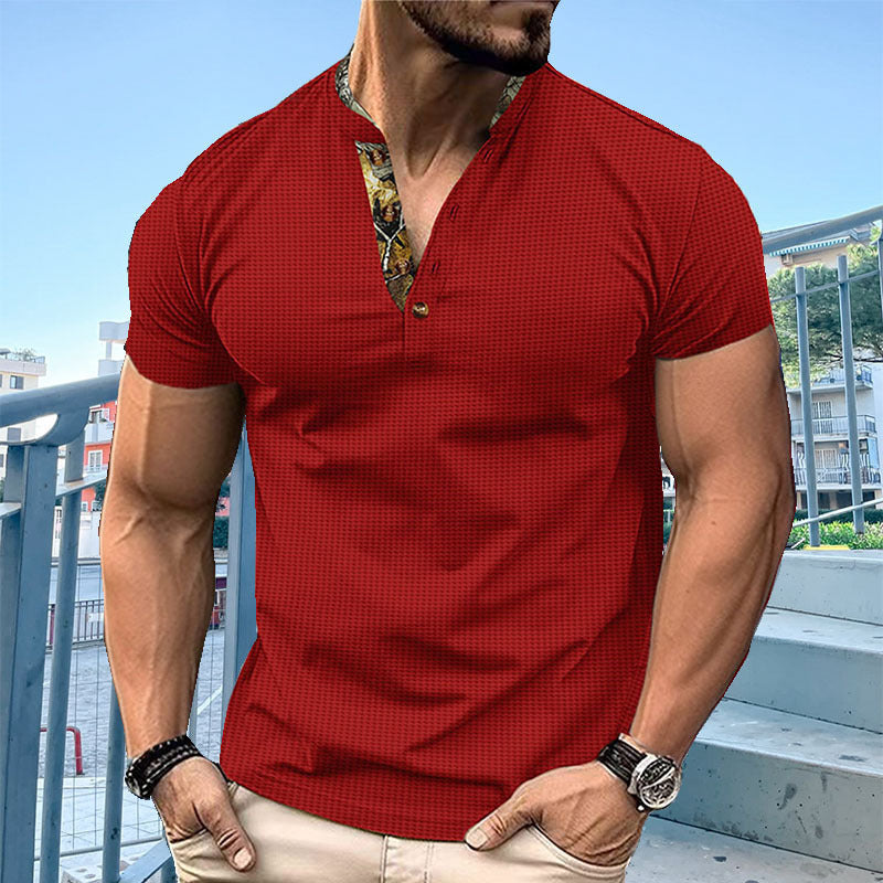 Herren Poloshirt mit modischem Kragen und strukturierter Oberfläche Echoarchiv