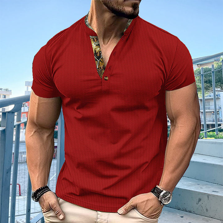 Herren Poloshirt mit modischem Kragen und strukturierter Oberfläche Echoarchiv