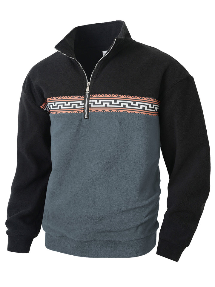 Herren Fleece Pullover mit modischem Stehkragen Echoarchiv