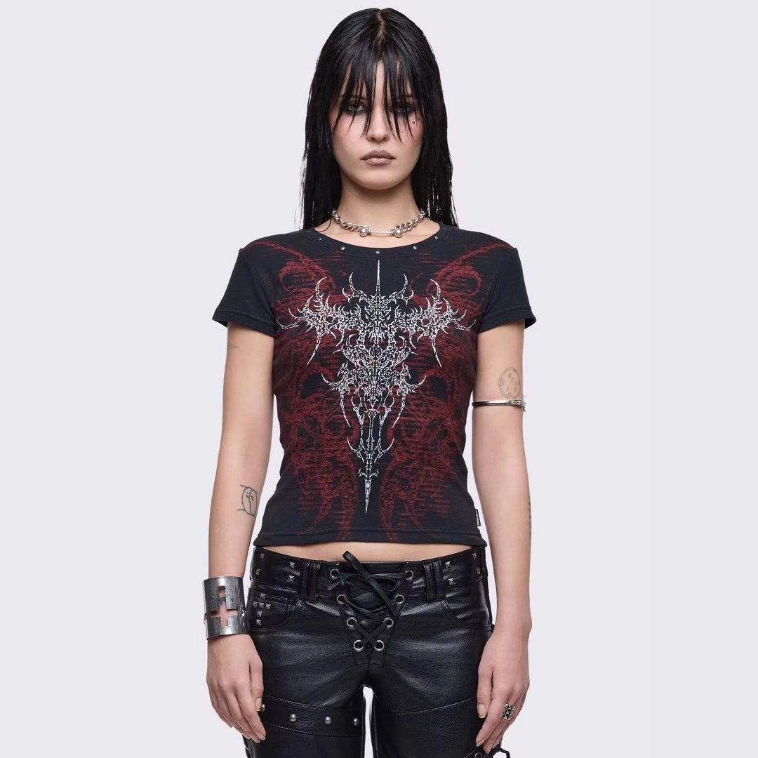 Damen Grafik-Print T-Shirt mit einzigartigem Design Echo Archiv