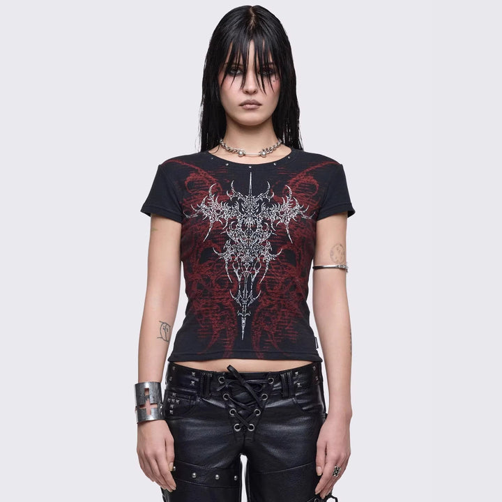 Damen Grafik-Print T-Shirt mit einzigartigem Design Echo Archiv