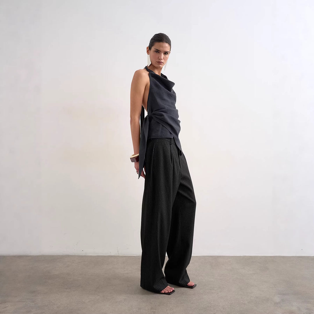 Damen Elegantes Wickeltop mit asymmetrischem Saum Echo Archiv