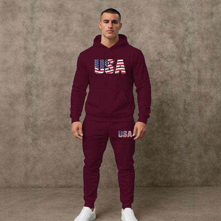 Herren Trendiger Hoodie- und Jogginghose Set Echoarchiv