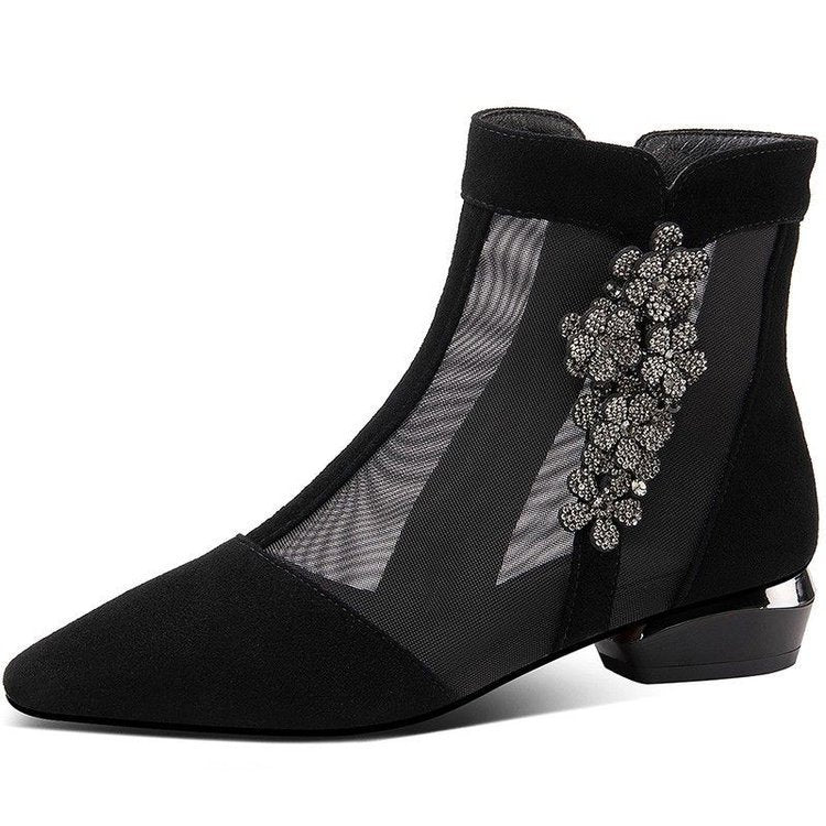 Damen Elegante transparente Stiefeletten mit funkelndem Schmuckdetail Echo Archiv