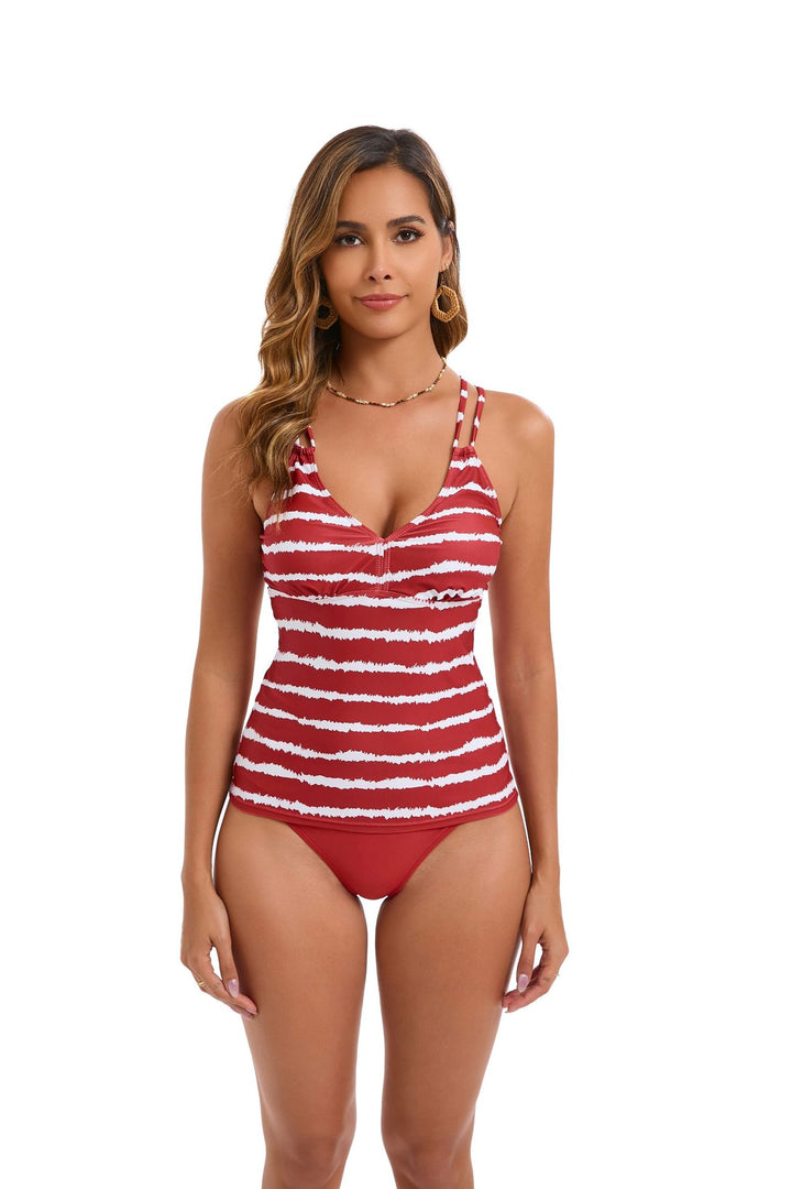 Damen Tankini-Set mit verstellbaren Trägern und modischem Streifenmuster Echo Archiv