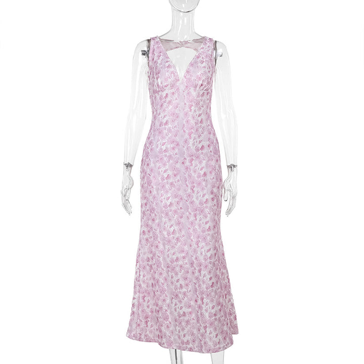 Damen Maxikleid mit elegantem V-Ausschnitt und floralem Muster Echo Archiv