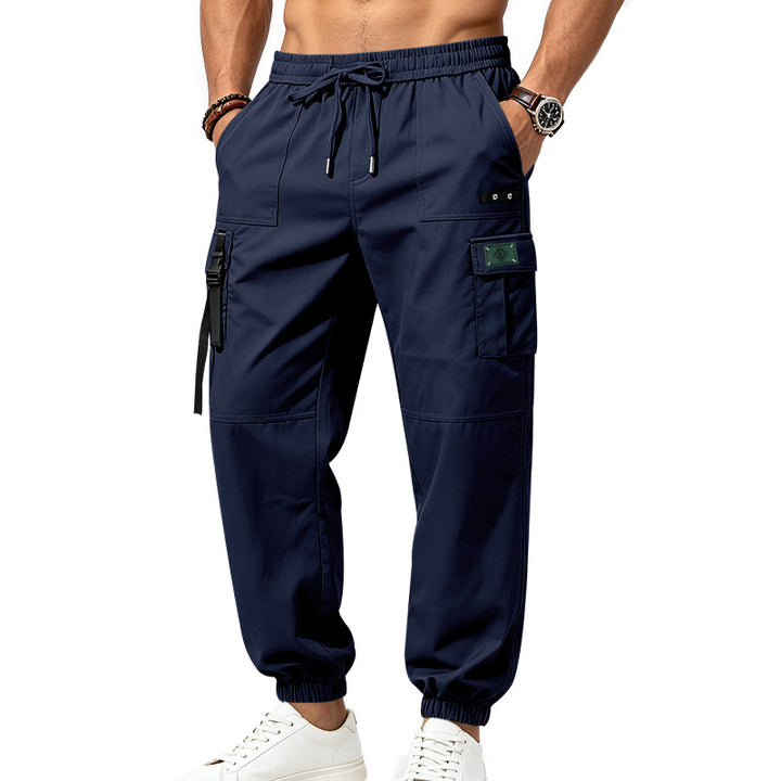 Herren Cargo-Jogginghose mit Kordelzug elastischen Bündchen und Multifach-Taschen – Bravaro