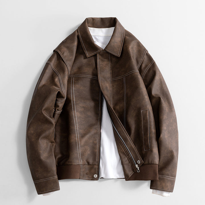 Herren Moderne Blousonjacke aus Kunstleder Echo Archiv