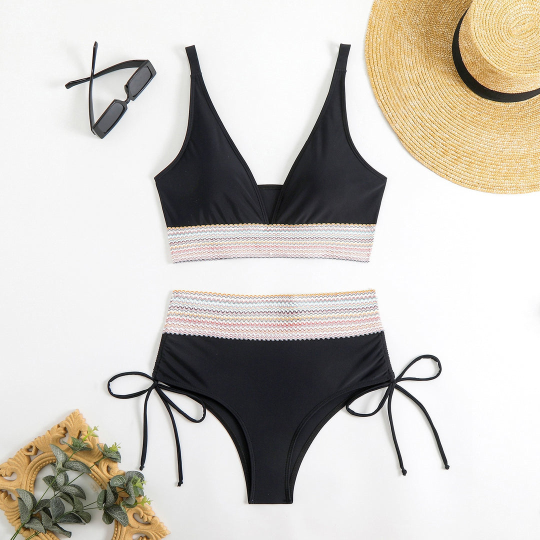 Damen Hochtailliertes Bikini-Set mit trendigen Schnürdetails Echo Archiv