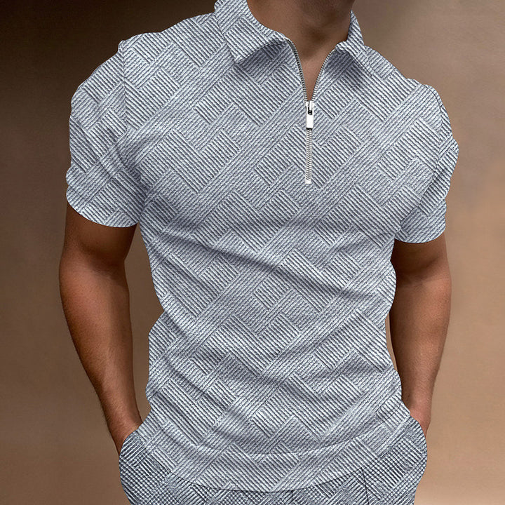 Herren Kurzarm Poloshirt mit leichtem Stehkragen Echoarchiv