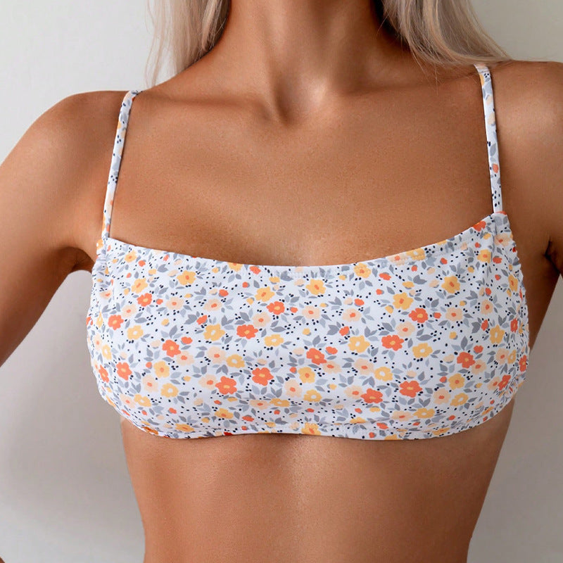 Damen Bandeau-Bikinioberteil mit floralen Mustern Echo Archiv