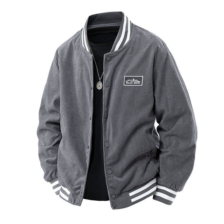 Herren lässige Cordjacke mit elastischen Bündchen und kontrastierenden Akzenten Echoarchiv