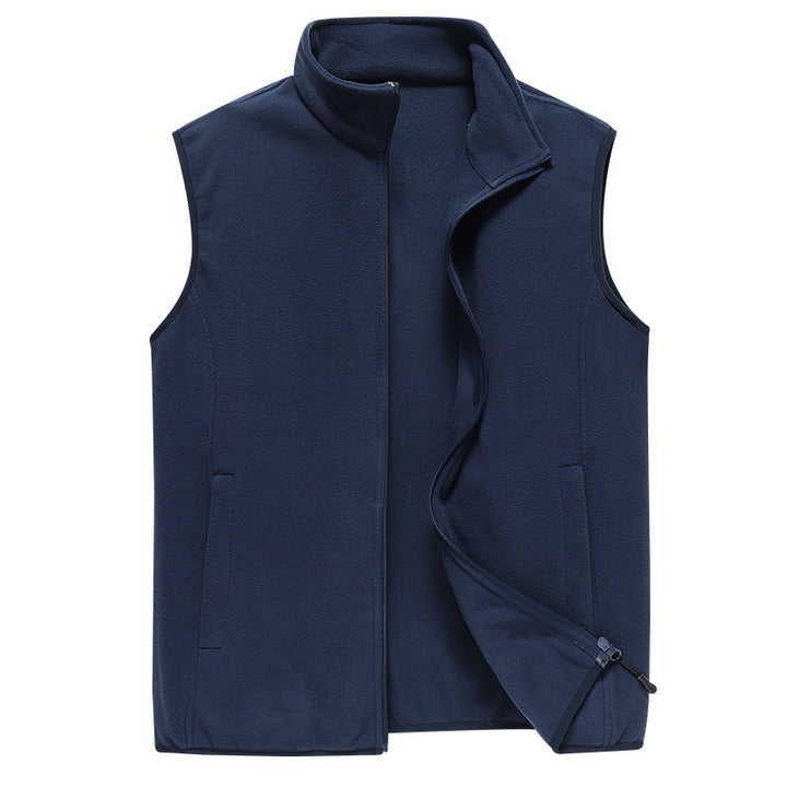 Herren Ärmellose Microfleece‑Weste mit Stehkragen und verdecktem Zweiwege-Reißverschluss Echoarchiv