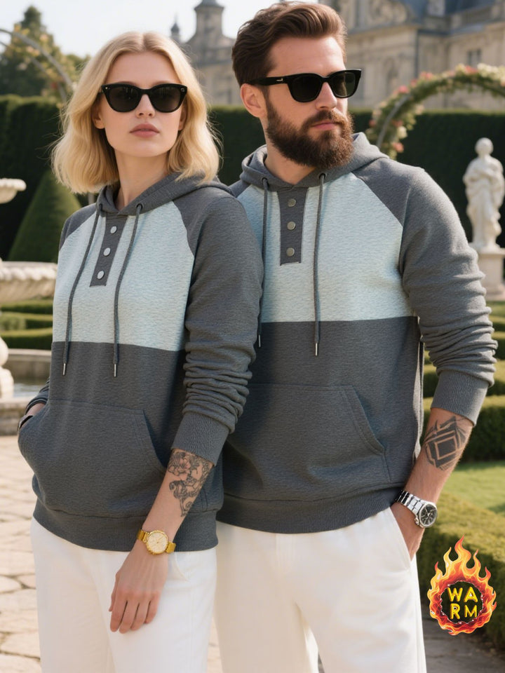 Herren Hoodie mit Knopfleiste und sportlichem Design Echoarchiv