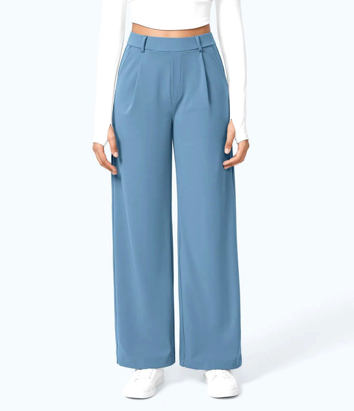 Damen Weite High‑Waist Palazzo‑Hose mit Bundfalten und Eingrifftaschen Echo Archiv