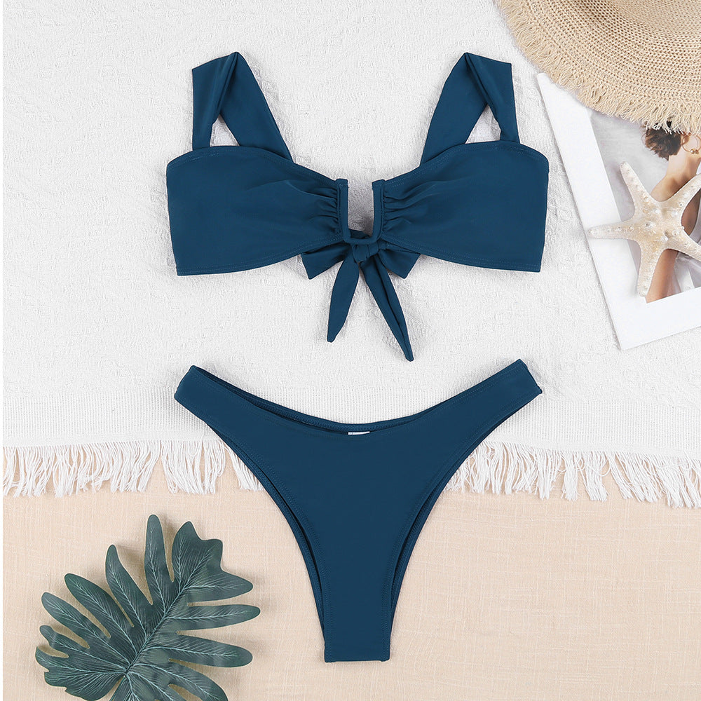 Damen Bikini-Set mit verspieltem Knotendesign und floralem Print Echo Archiv