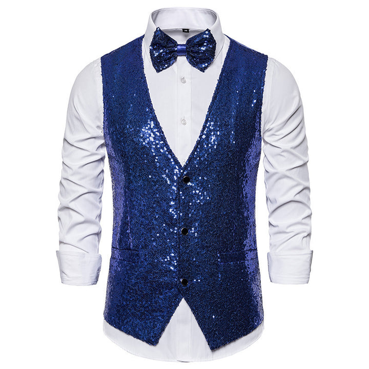 Herren eleganter Paillettenblazer mit passendem Fliege Echoarchiv
