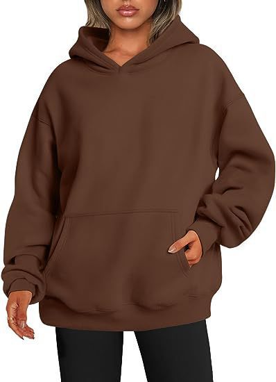 Damen nan Oversize Kapuzenpullover aus weicher Baumwollmischung mit Kängurutasche Echo Archiv