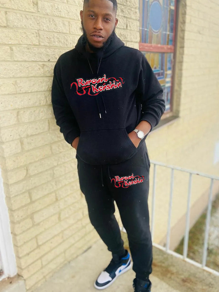 Herren Hoodie und Jogginghose Set mit kreativem Druckmotiv Echoarchiv