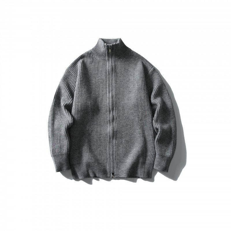 Unisex Gerippter Zipcardigan mit Stehkragen Echo Archiv