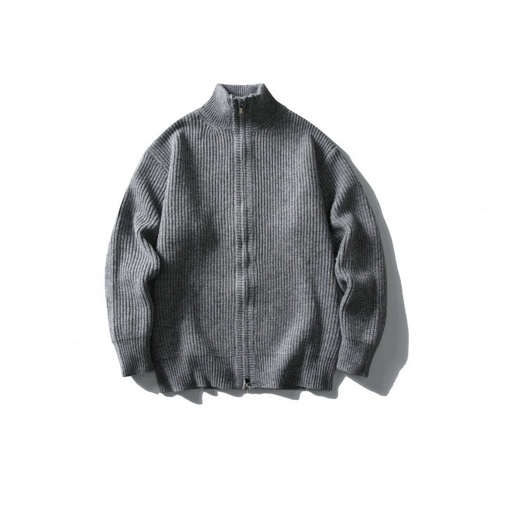 Unisex Gerippter Zipcardigan mit Stehkragen Echo Archiv