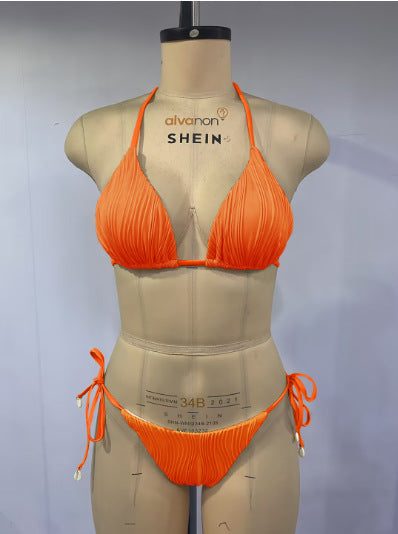 Damen Ripp-Design Bikini mit verstellbaren Bändern Echo Archiv