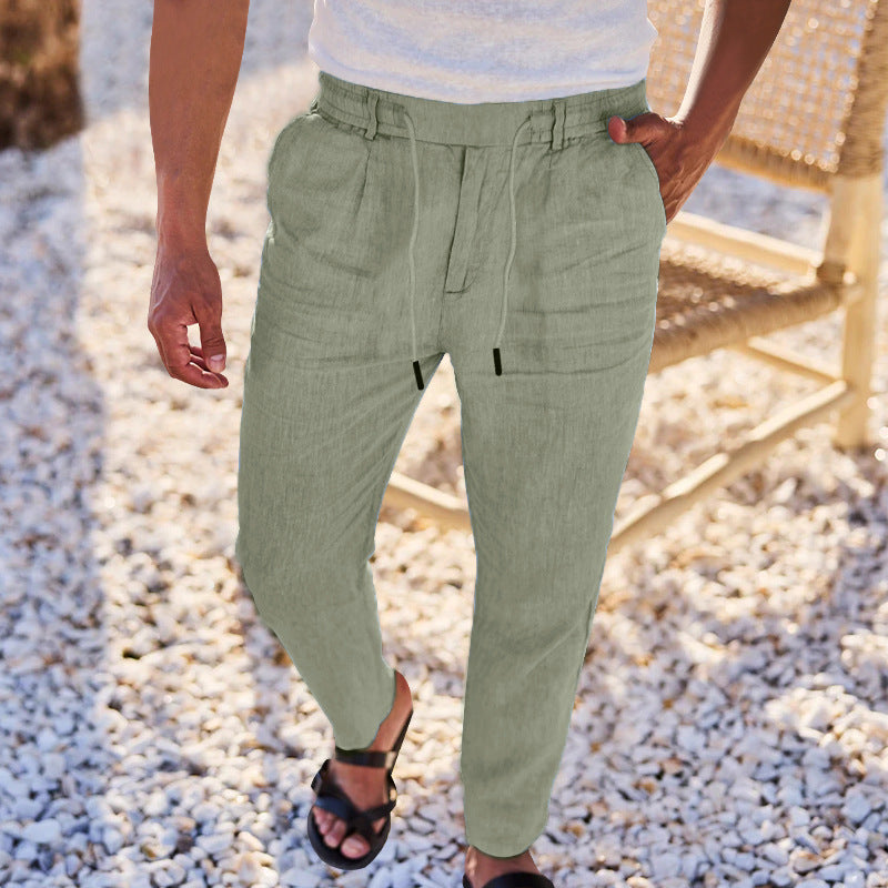 Herren lässige Freizeithose mit elastischem Bund und seitlichen Eingrifftaschen Echoarchiv