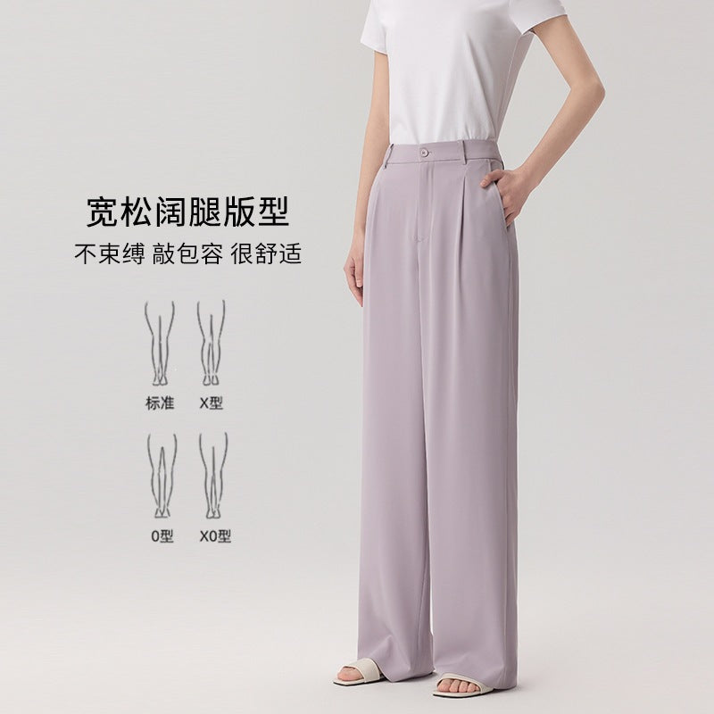 Damen Weite Hochtaillierte Satinhose mit Bundfalten und Eingrifftaschen Echo Archiv
